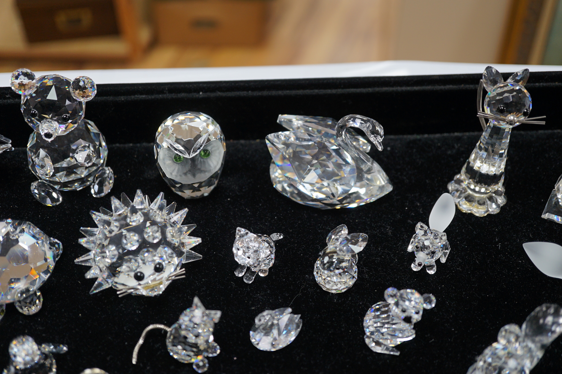 A quantity of Swarovski glass animals